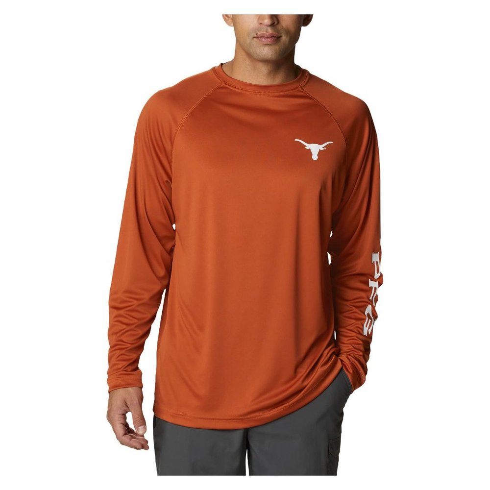 Columbia Men's Texas Longhorns Terminal Tackle Long Sleeve PFG Top 2XLT 3XLT